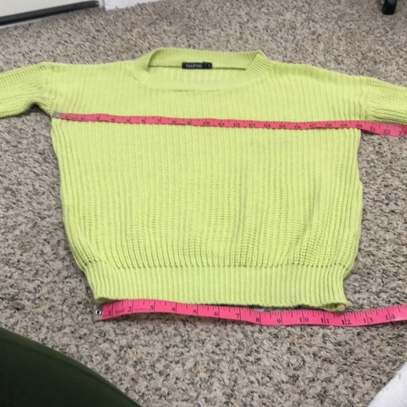 Boohoo Sweater Size Small Chartreuse Green Pullover - Picture 7 of 9